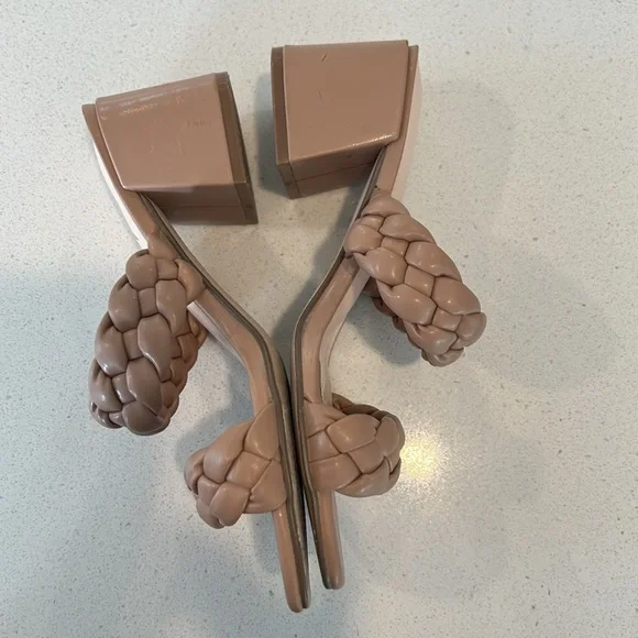 Tan Braided Heeled Sandals - Womens 6.5 - Picture 6 of 8